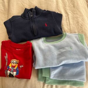 Polo by Ralph Lauren Kids Sweater Trio in Navy, Red, and Light Blue
